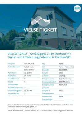 Foto - Mehrgenerationenhaus - 550.000,00&nbsp;EUR Kaufpreis, ca.&nbsp; 220,00&nbsp;m&sup2;