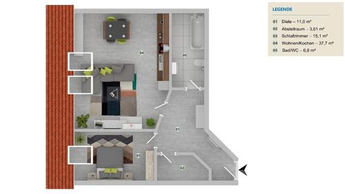 Foto - gemütliche 2-Raum-Wohnung im Stadtzentrum