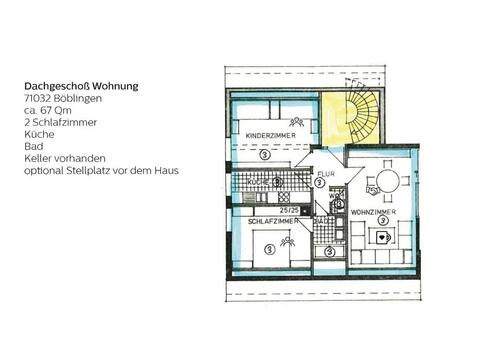 Foto - schöne 3 Zimmer Dachgeschoss Wohnung