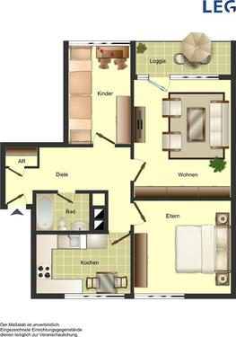 Foto - Schöne 3 Zimmer Wohnung mit Balkon