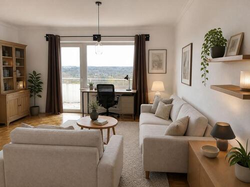Foto - Wohnen mit Balkon & Weitblick helle 1 Zi.-Wohnung mit sep. Küche