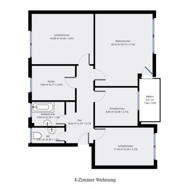 Foto - 4 Zimmer Etagenwohnung in Hambergen