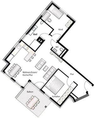 Foto - Moderne 3-Zimmer Wohnung in Dagersheim