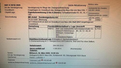 Foto - 4 Zimmer Etagenwohnung zum Kaufen in Neu-Ulm