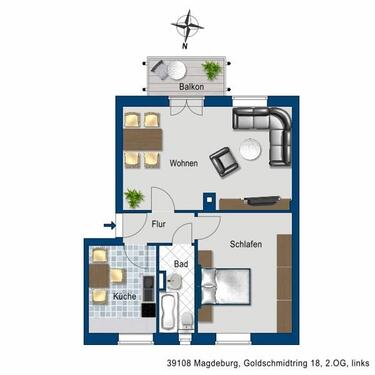 Foto - Etagenwohnung in Magdeburg zur Miete