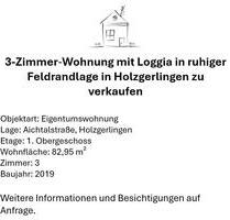 Attraktive 3-Zimmer Wohnung mit Loggia Feldrandlage zu verkaufen - Holzgerlingen