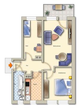 Foto - 3 Zimmer Etagenwohnung zur Miete in Freiberg