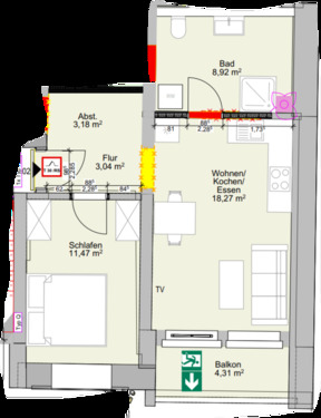 Foto - 2 Zimmer Etagenwohnung zur Miete in Worms