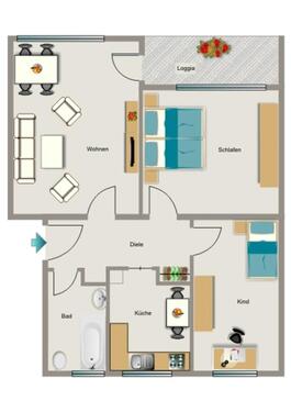 Foto - 3.5 Zimmer Etagenwohnung zur Miete in Moers