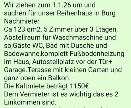 Foto - Reihenhaus zu vermieten zum 01.01.2026