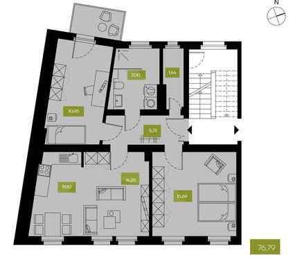 Foto - 3 Zimmer Etagenwohnung in Halle (Saale)