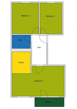 Foto - 3 Zimmer Etagenwohnung zur Miete in Halle (Saale)
