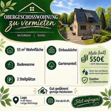 Foto - Obergeschosswohnung mit Garten, Stellplatz & Einbauküche