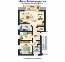 3-Zimmer-Dachgeschosswohnung mit Balkon & 2 Stellplätz - Saarlouis