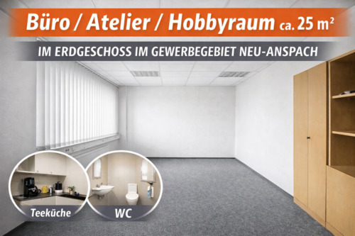 Foto - Heller Büroraum Atelier Hobbyraum ca. 25 m² – EG – Gewerbe
