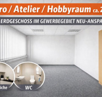 Heller Büroraum Atelier Hobbyraum ca. 25 m² – EG – Gewerbe - Neu-Anspach