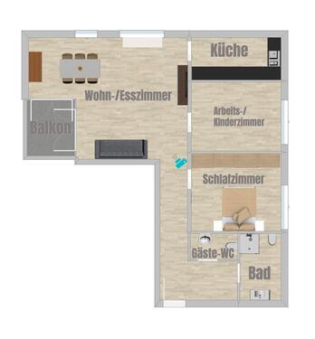 Foto - Moderne 3-Zimmer-Wohnung mit 89m² in Oberesslingen zu vermieten