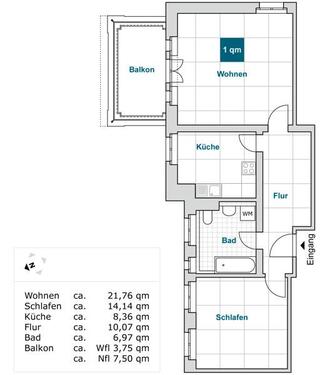 Foto - 2 Zimmer Etagenwohnung zur Miete in Dresden