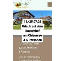 Bauernhofurlaub Chiemsee - Ferienwohnung 14 Tage im Juli, 4-5 P. - Chieming