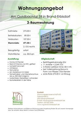 Foto - Etagenwohnung zur Miete in Brand-Erbisdorf