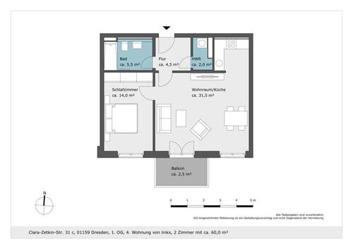 Foto - 2 Zimmer Etagenwohnung zur Miete in Dresden