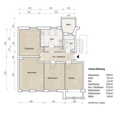 Foto - 4 Zimmer Etagenwohnung zur Miete in Gera