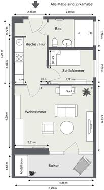 Foto - 1 Zimmer Etagenwohnung zur Miete in Gera
