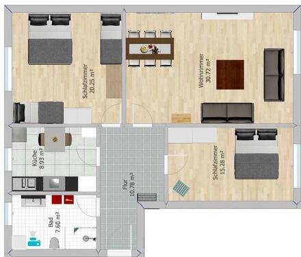Foto - Mietwohnung - 630,00&nbsp;EUR Kaltmiete, ca.&nbsp; 90,00&nbsp;m&sup2;