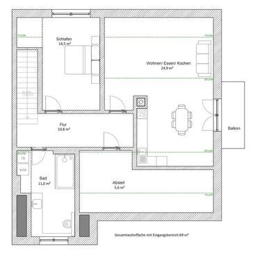 Foto - 1,5 Zimmer Wohnung in Waging zu vermieten 69m2