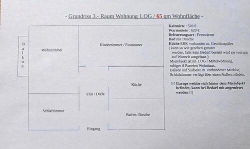 Foto - 3 Zimmer Etagenwohnung zur Miete in Bernburg (Saale)