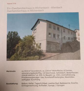 Foto - Zweifamilienhaus mit Keller & Doppelgage in Hilchenbach