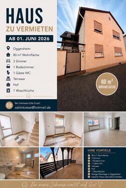 Foto - Haus in Oggersheim zur Miete - 1.200,00&nbsp;EUR Kaltmiete, ca.&nbsp; 80,00&nbsp;m&sup2;