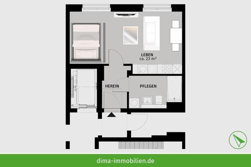 Foto - 1 Zimmer Etagenwohnung zur Miete in Leipzig