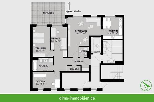 Foto - 4 Zimmer Erdgeschoßwohnung zur Miete in Leipzig