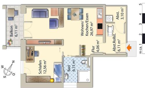 Foto - 2 Zimmer Etagenwohnung in Dinklage