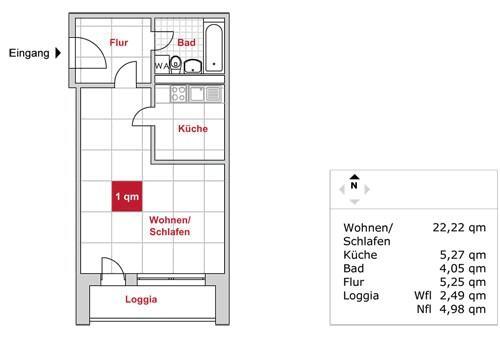 Foto - 1 Zimmer Etagenwohnung zur Miete in Dresden