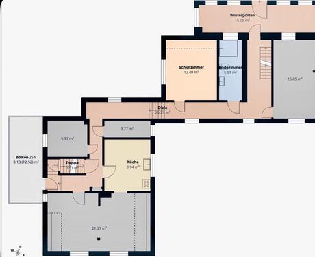 Foto - Große 5,5-Zi.-Whg., 2 Etagen, Garten, 2 Garagen