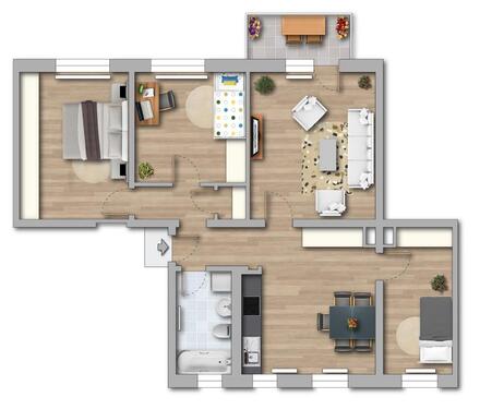 Foto - Großzügige 4-RW mit Balkon – ideal für Familien, komplett saniert