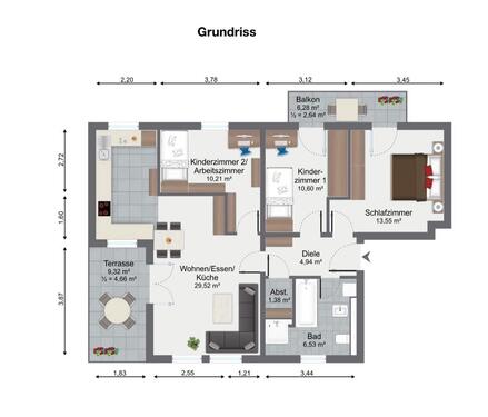 Foto - 4 Zimmer Wohnung in Saaldorf - 485.000,00&nbsp;EUR Kaufpreis, ca.&nbsp; 84,00&nbsp;m&sup2;