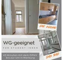 4-Zimmer-Wohnung für WG, 43 Min. mit der R98 bis zur Uni Marburg - Neuental