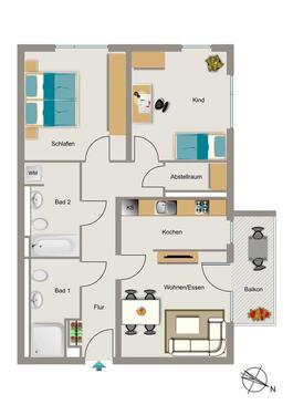 Foto - 3 Zimmer Etagenwohnung zur Miete in Bochum