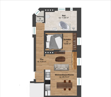 Foto - Etagenwohnung in Augsburg zur Miete