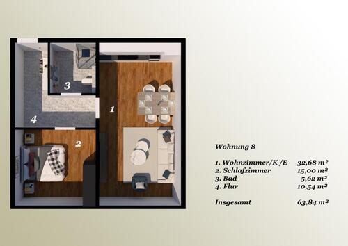 Foto - 2 Zimmer Dachgeschoßwohnung zur Miete in Hemmingen