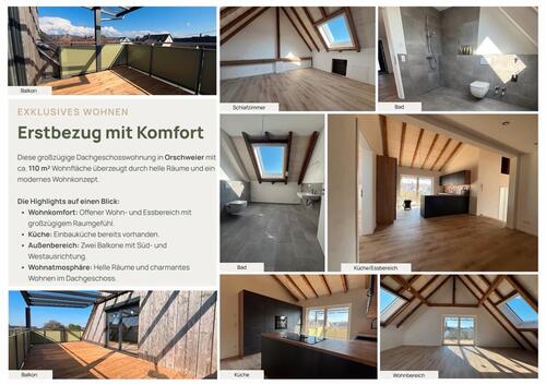 Foto - Wohnung DG - Erstbezug - 1.210,00&nbsp;EUR Kaltmiete, ca.&nbsp; 110,00&nbsp;m&sup2;