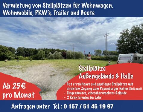 Foto - Stellplätze für Wohnwagen, Wohnmobile, Autos, Boote, Bootstrailer