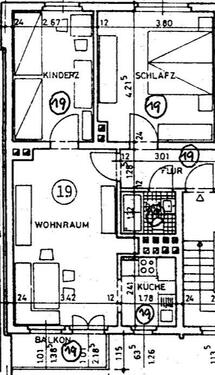 Foto - 56 m² , 1. Etage , 3,5 Zimmer Wohnung mit Balkon EVING