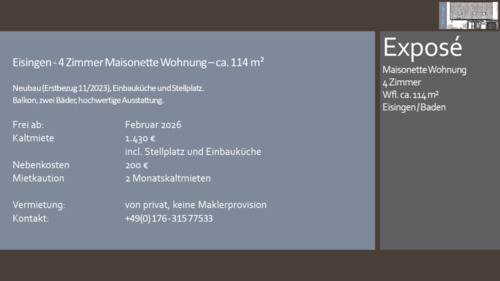 Foto - Etagenwohnung zur Miete in Eisingen