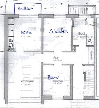 Foto - schöne Wohnung, 3-Zimmer Küche, Bad sowie Balkon