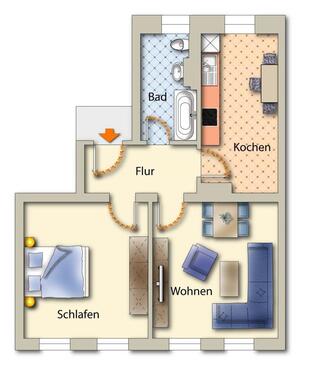 Foto - Etagenwohnung zur Miete in Freiberg