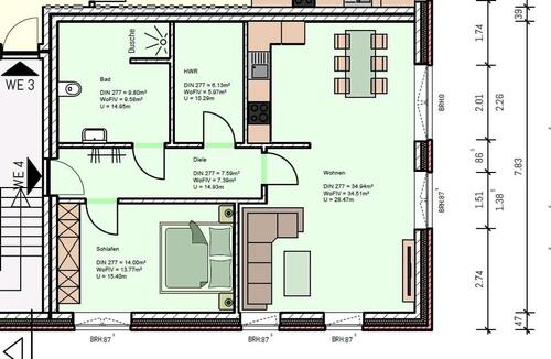 Foto - 2 Zimmer Erdgeschoßwohnung zur Miete in Rhauderfehn